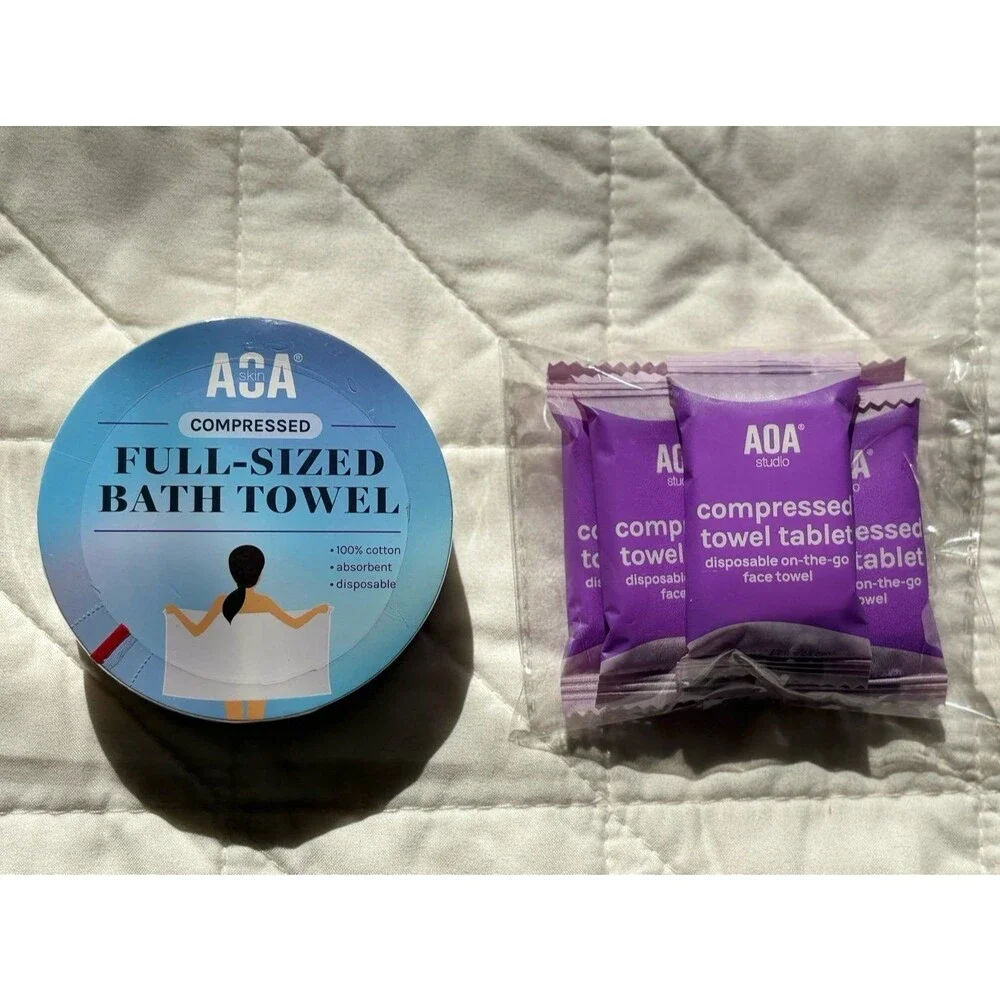 AOA Studio Compressed Towel Travel Bundle - 1 Bath and 5 Face Towels - Picture 1 of 5